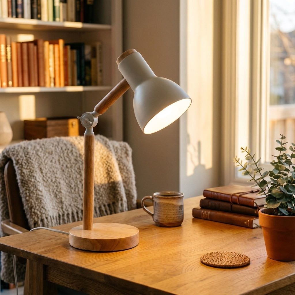 Nordic Wooden Adjustable Desk Lamp