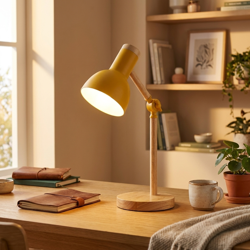 Scandinavian Wooden LED Desk Lamp