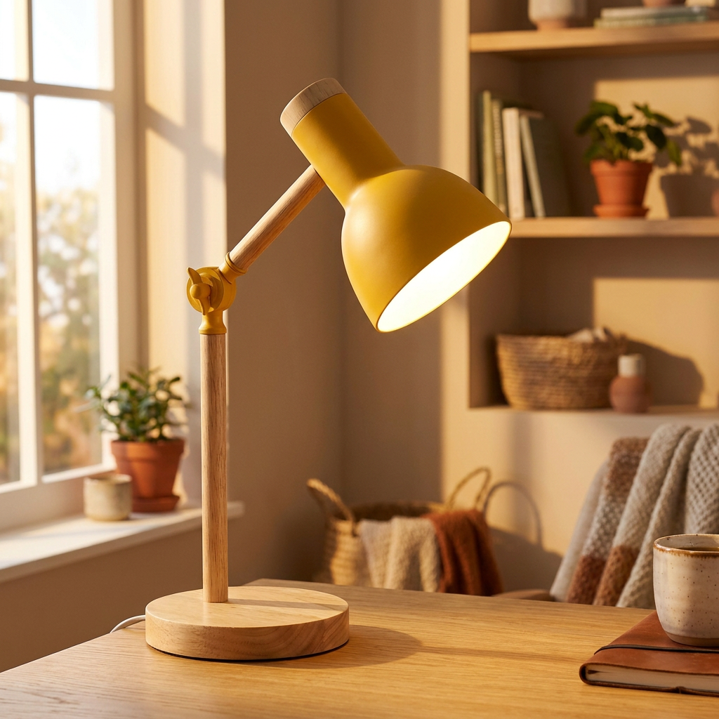 Scandinavian Wooden LED Desk Lamp
