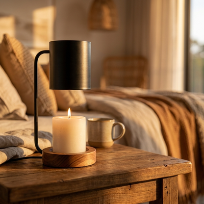 Wooden Candle Warmer Lamp