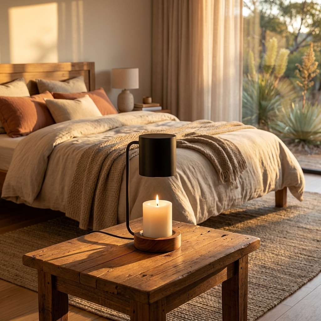 Wooden Candle Warmer Lamp