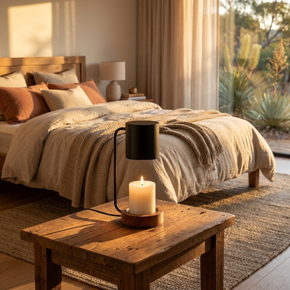 Wooden Candle Warmer Lamp