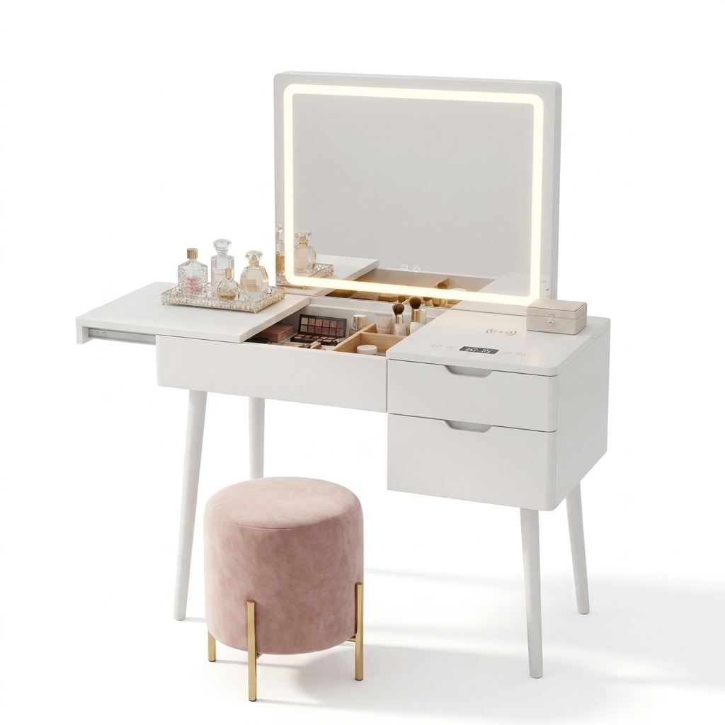 Smart Dressing Table 120 cm with LED Mirror