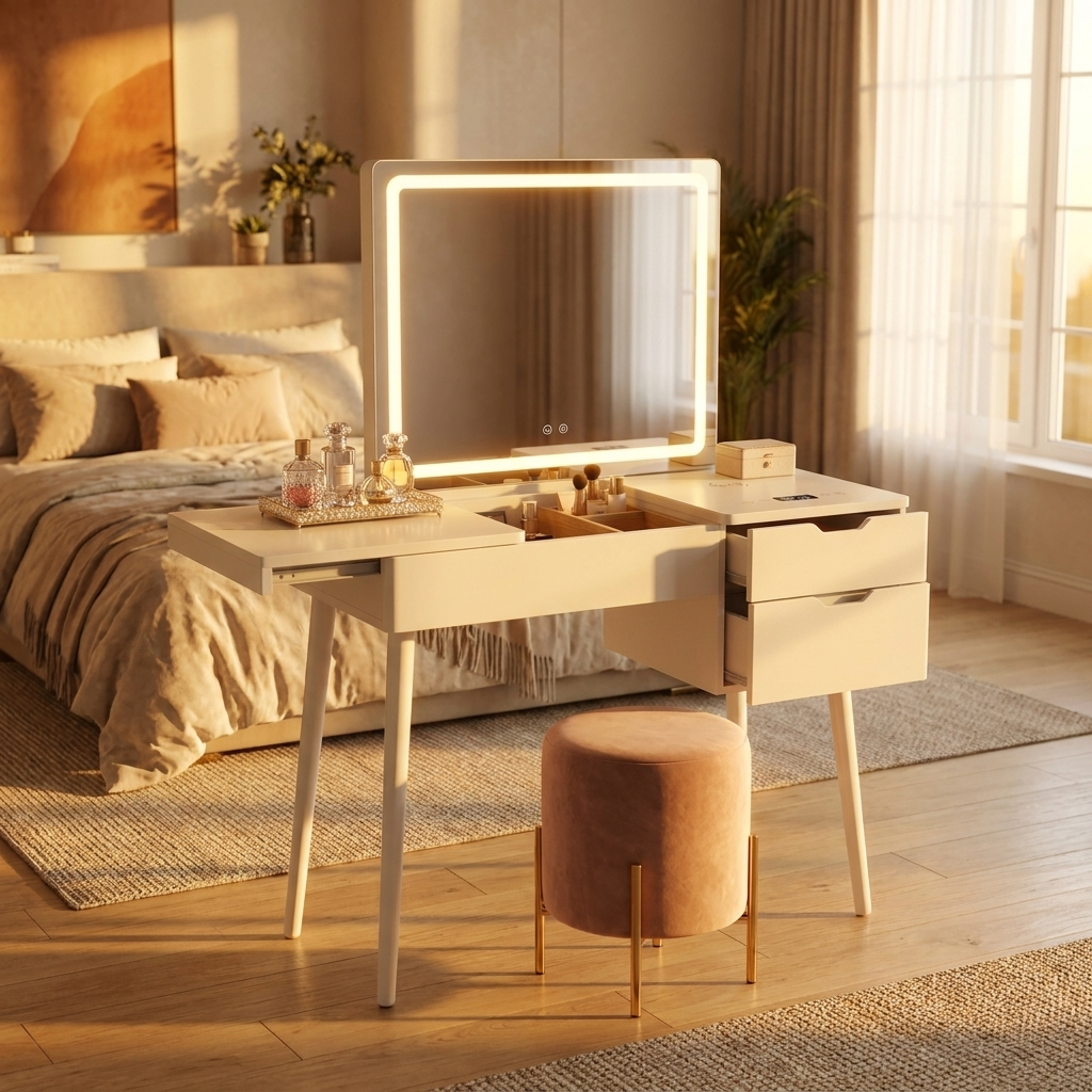 Smart Dressing Table 120 cm with LED Mirror