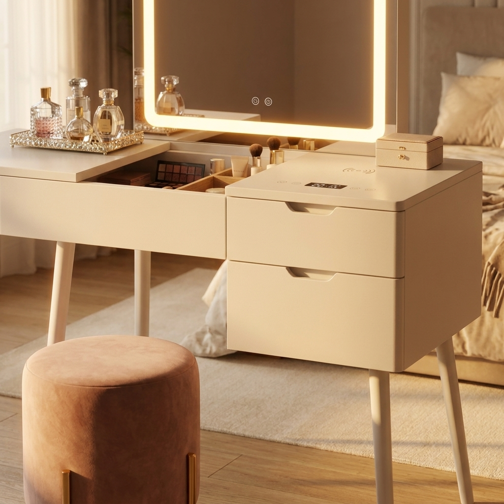 Smart Dressing Table 120 cm with LED Mirror