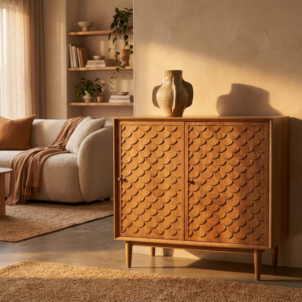 Wooden Buffet Sideboard 119 cm with 3 Doors