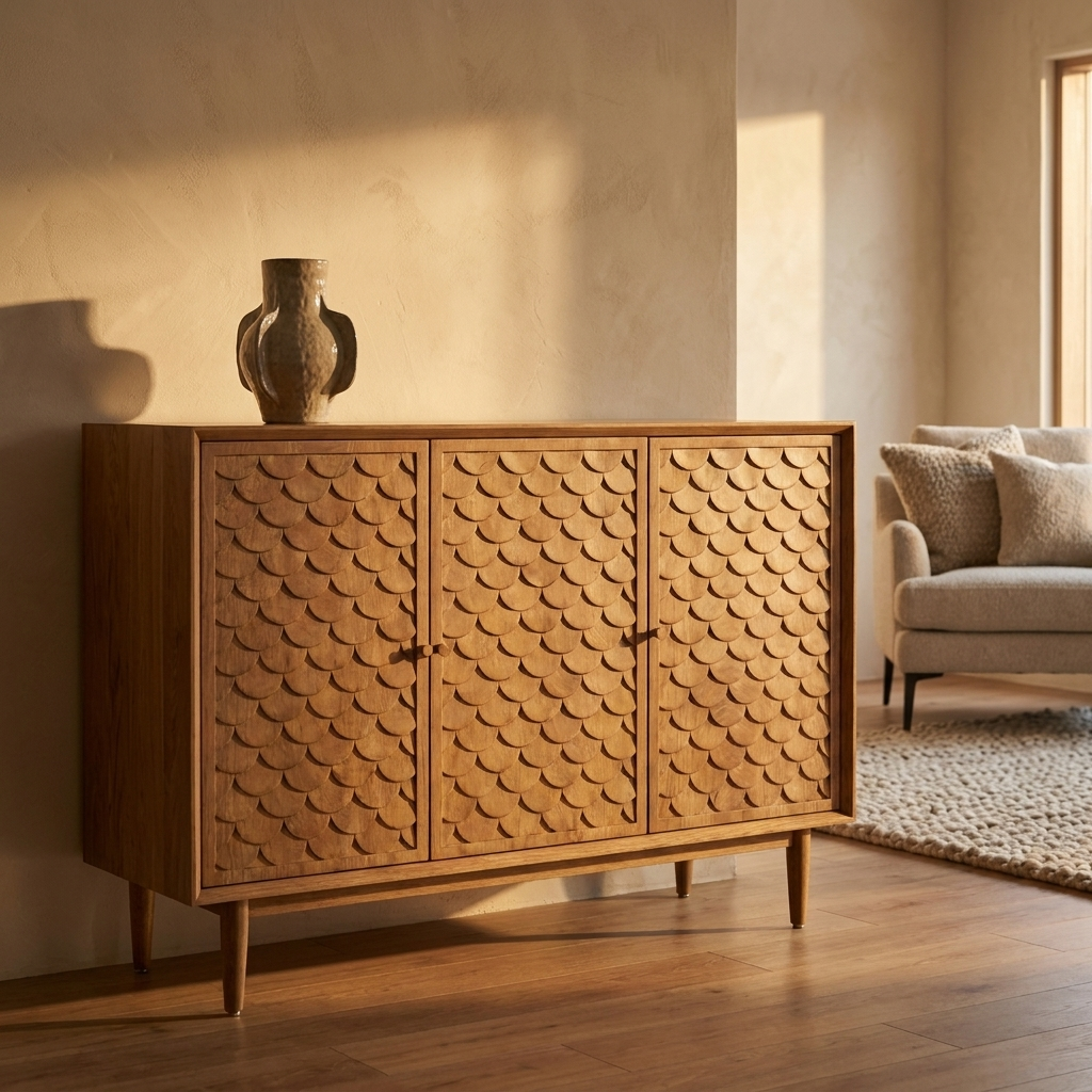 Wooden Buffet Sideboard 119 cm with 3 Doors