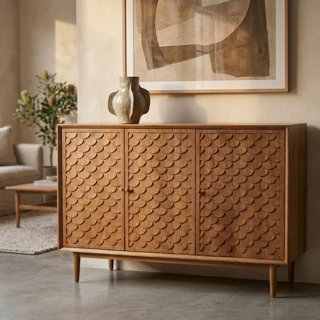 Wooden Buffet Sideboard 119 cm with 3 Doors