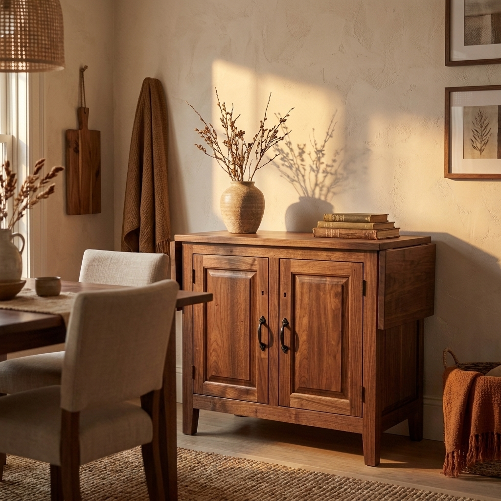 Walnut Sideboard 119 cm with Extendable Top
