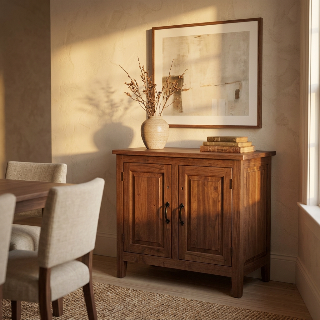 Walnut Sideboard 119 cm with Extendable Top