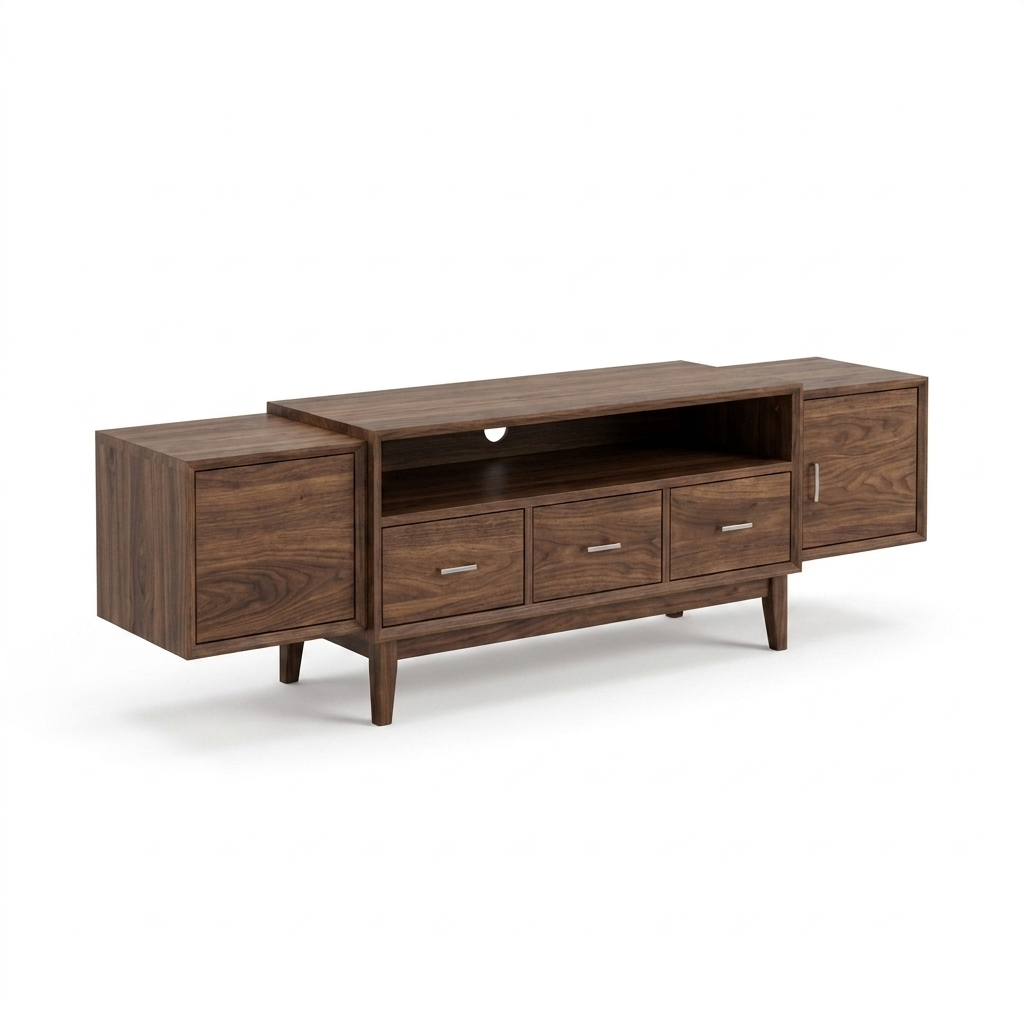 Walnut TV Stand & Coffee Table Set - Extendable