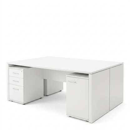 Two Person Home Office Desk 240 cm - White
