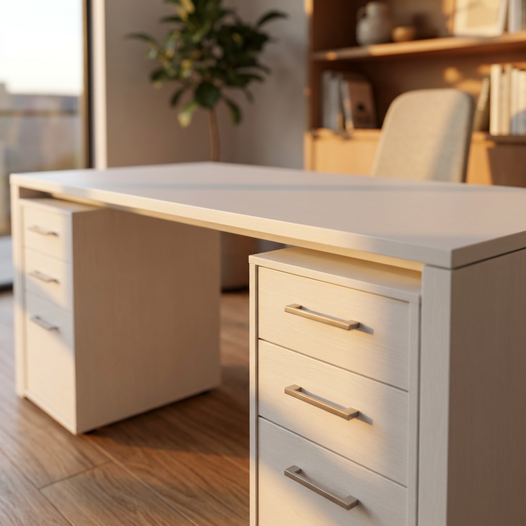 Two Person Home Office Desk 240 cm - White