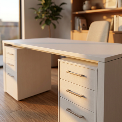 Two Person Home Office Desk 240 cm - White