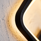 Close-up of the LED frame of the Modern LED Wall Sconce