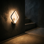 Modern LED Wall Sconce lighting a concrete stairway