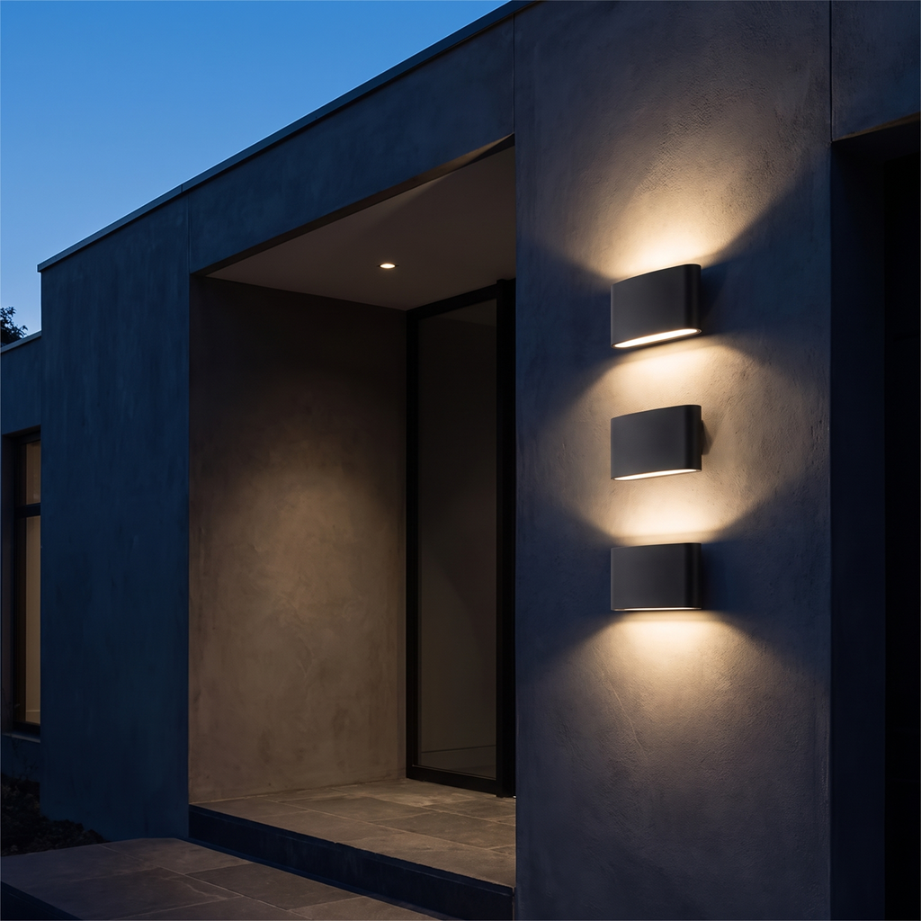 Curved Panel Up & Down Wall Light lifestyle 1