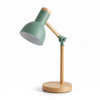 Oak Turn-Head Desk Lamp on white background