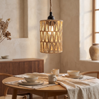 Woven Rattan Plug-In Pendant Light lifestyle