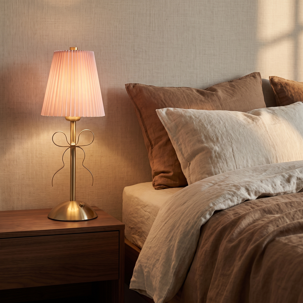 Pleated Bow Cordless Table Lamp lifestyle