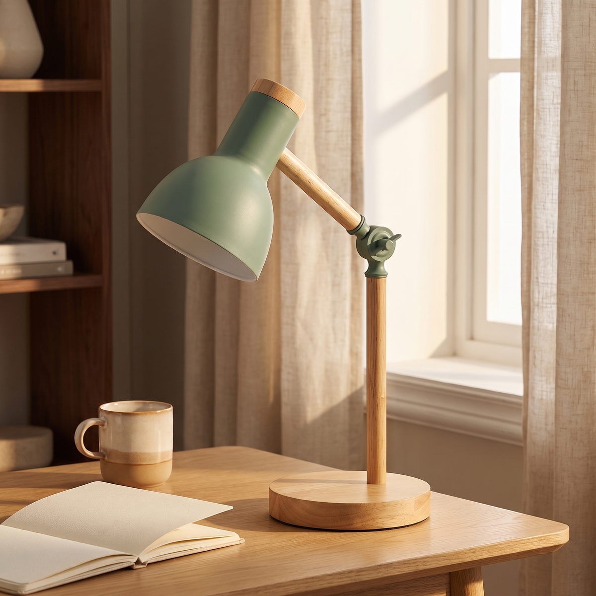 Oak Turn-Head Desk Lamp lifestyle
