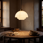 Stepped Opal Glass Pendant Light lifestyle 1