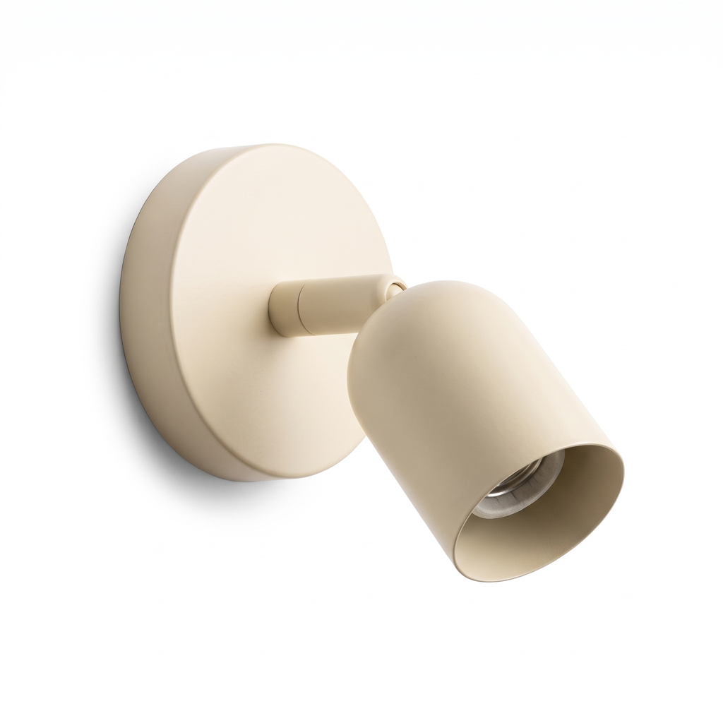 Adjustable Cream Wall Reading Light on white background