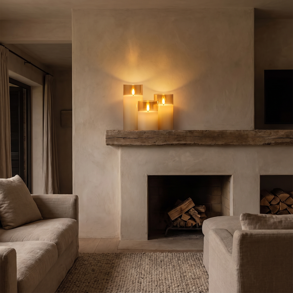 Flameless Glass Pillar Candles lifestyle 3