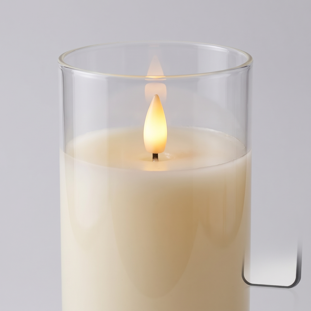 Flameless Glass Pillar Candles lifestyle 4