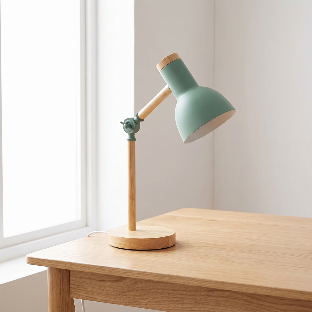 Nordic Wood Turn-Head Desk Lamp lifestyle 4