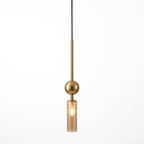Fluted Glass Rod Pendant Light on white background