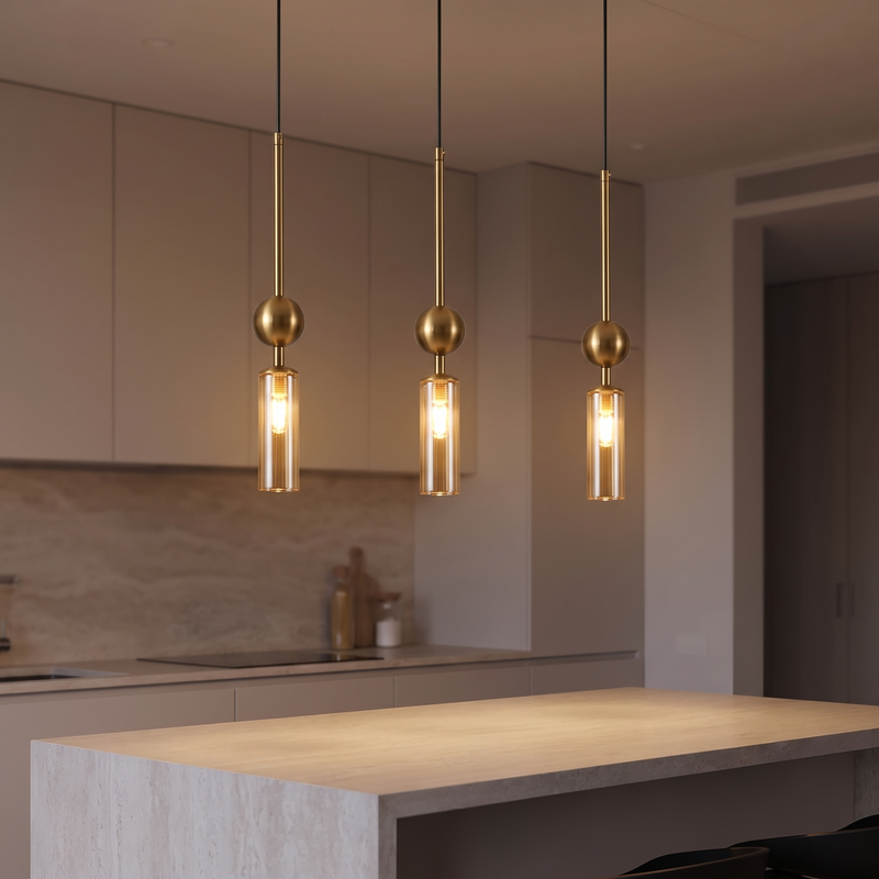 Fluted Glass Rod Pendant Light lifestyle 1
