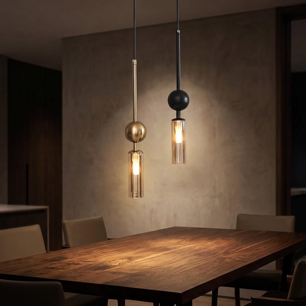 Fluted Glass Rod Pendant Light lifestyle 3