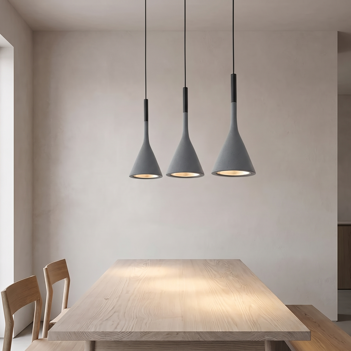 Stone-Textured Cone Pendant Light lifestyle 2