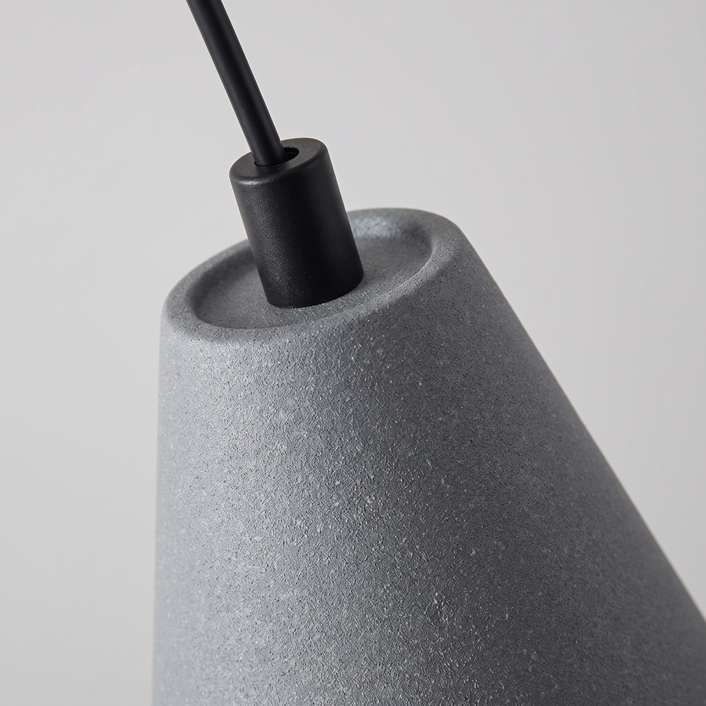Stone-Textured Cone Pendant Light detail