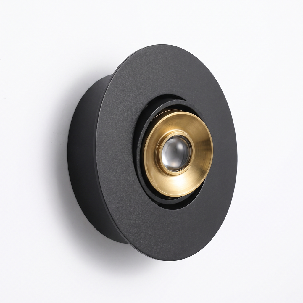 Rotating Disc Wall Sconce on white background