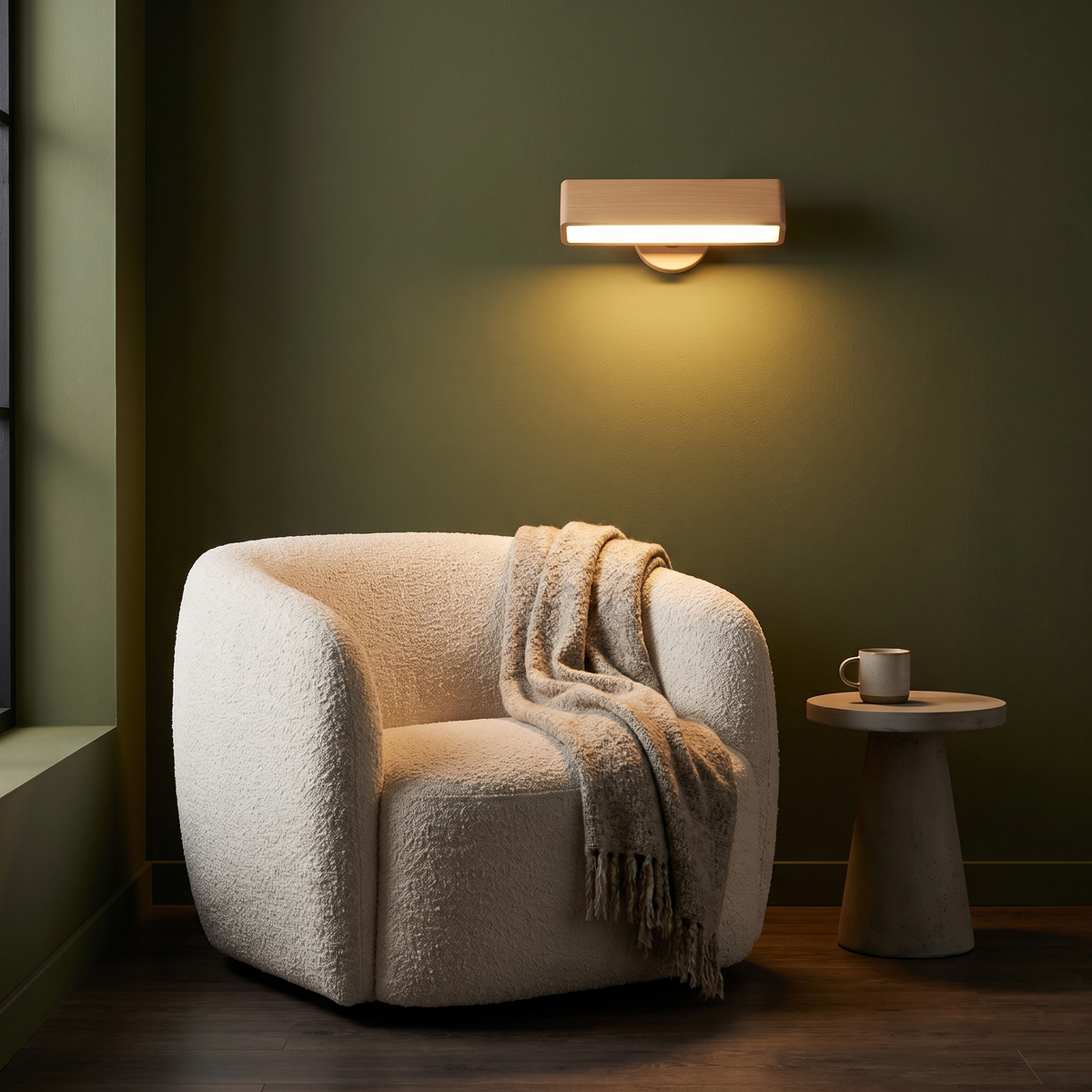 Solid Wood Rechargeable Reading Wall Sconce, Touch Dimmable lifestyle 3