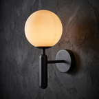 Rechargeable Opal Globe Wall Sconce, Remote Dimmable lifestyle 4