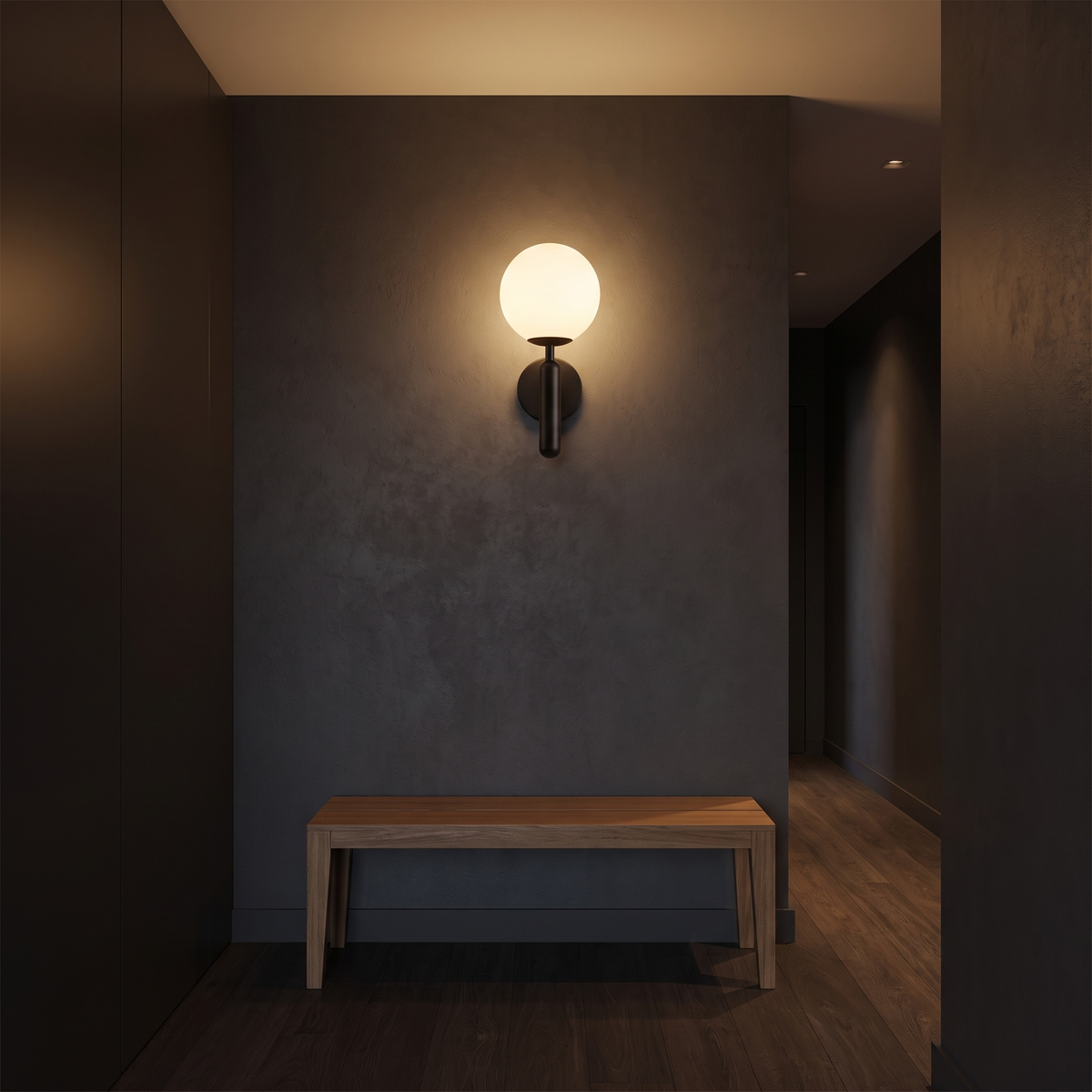 Rechargeable Opal Globe Wall Sconce, Remote Dimmable lifestyle 3