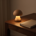 Table Lamp, Wooden Mushroom Night Light, Touch Dimmable, Rechargeable lifestyle 3