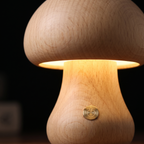 Table Lamp, Wooden Mushroom Night Light, Touch Dimmable, Rechargeable lifestyle 4