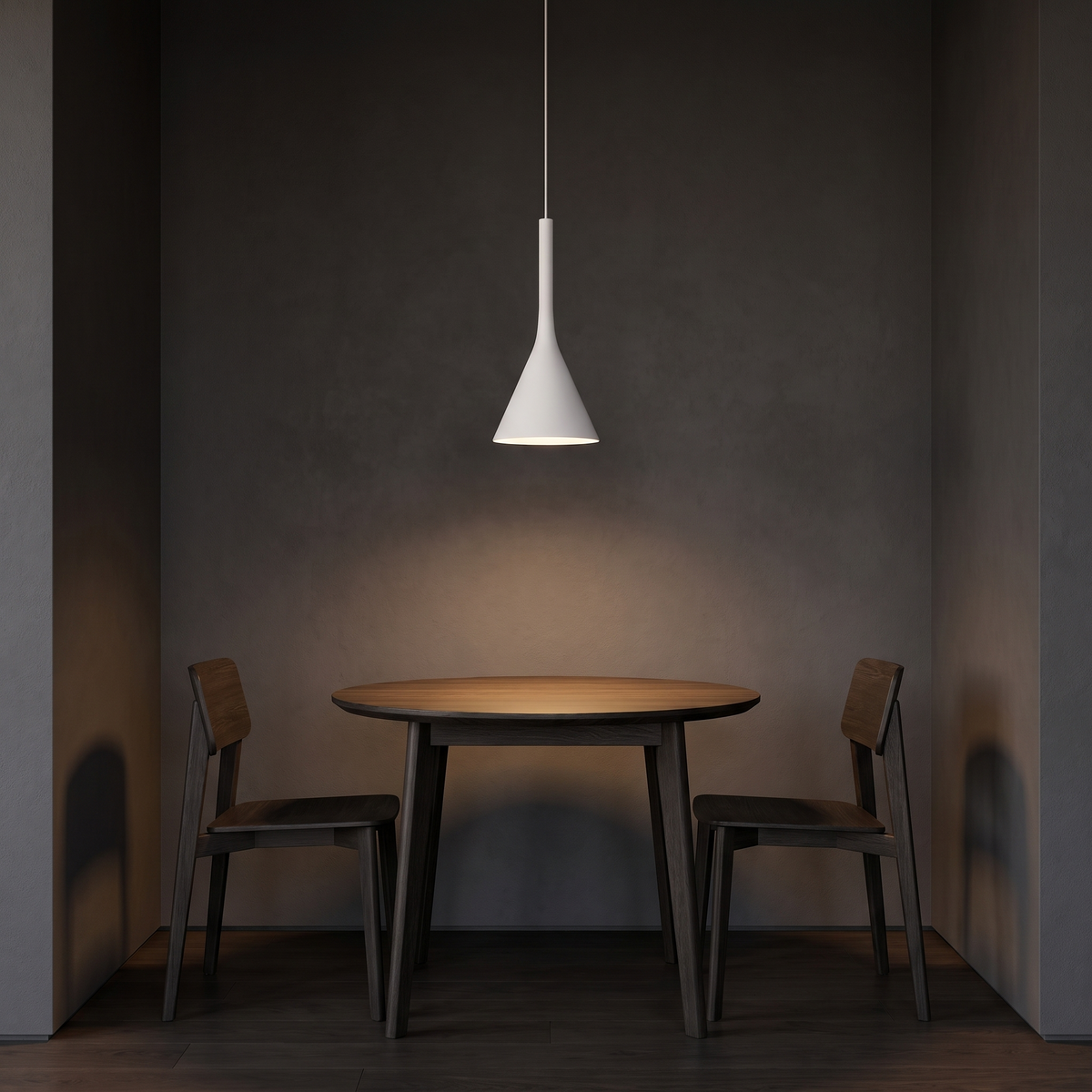 Pendant Light with Slim Cone Metal Shade, White or Black lifestyle 3