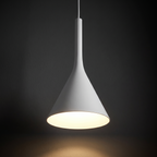 Pendant Light with Slim Cone Metal Shade, White or Black lifestyle 4