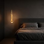 Pendant Light with Glass Teardrop Shade, Gold Fleck, Bedside Drop Light lifestyle 1