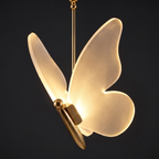 Pendant Light with Acrylic Butterfly Shade, Gold, Three Light Colors lifestyle 4