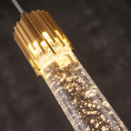 Pendant Light, Bubble Crystal Column with Gold Cap, Warm White LED lifestyle 4