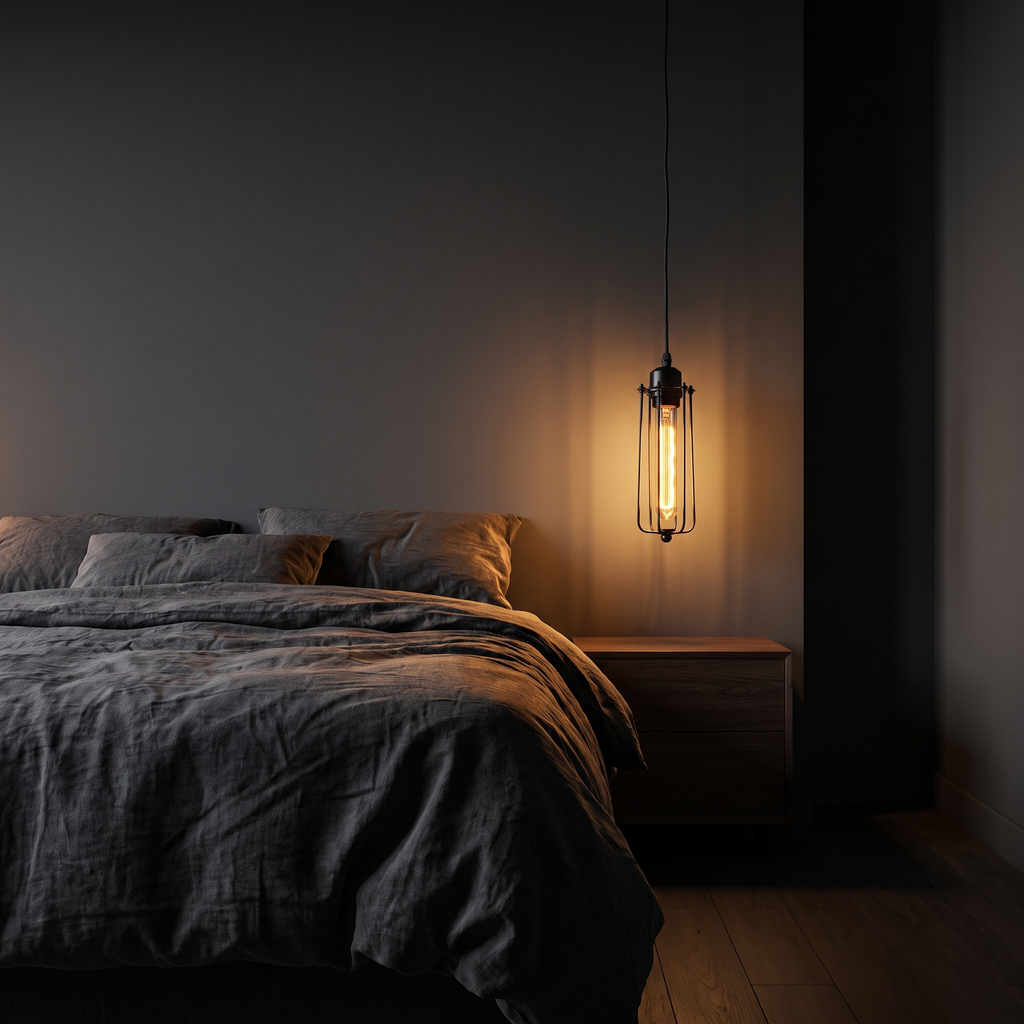 Pendant Light with Black Wire Cage, Industrial Single Bulb, E27 lifestyle 2