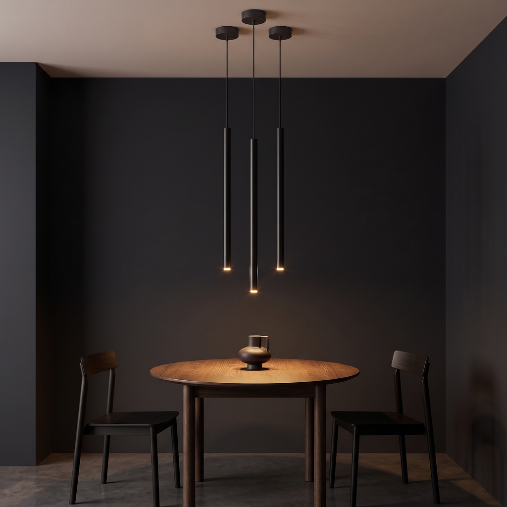 Pendant Light, Slim Black Tube LED, 15.7 in, Warm White lifestyle 3