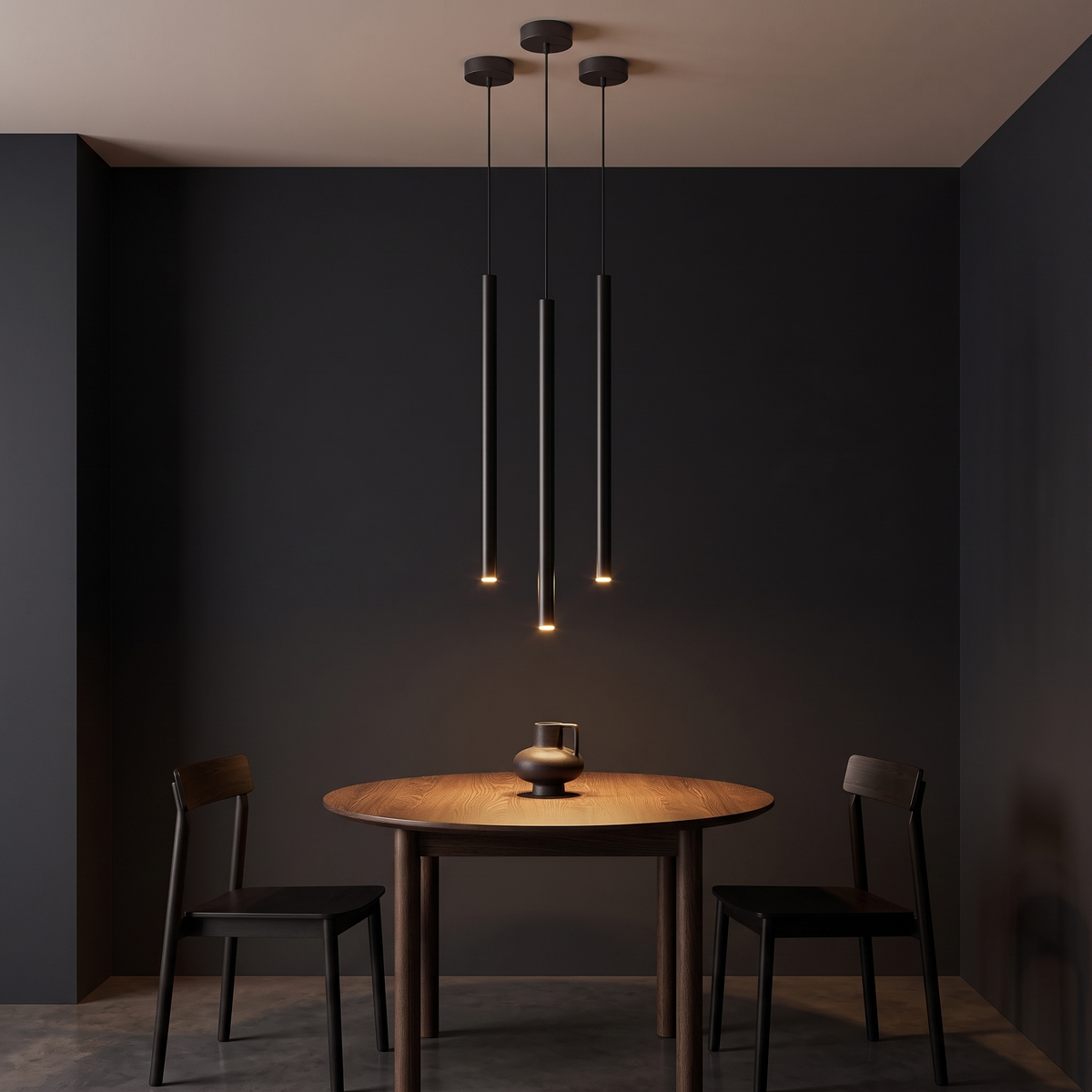 Pendant Light, Slim Black Tube LED, 15.7 in, Warm White lifestyle 3