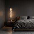 Pendant Light, Bubble Crystal Column with Gold Cap, Warm White LED lifestyle 1
